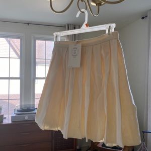 NIB Urban Outfitters Renewal Cream Pleated Skirt S
